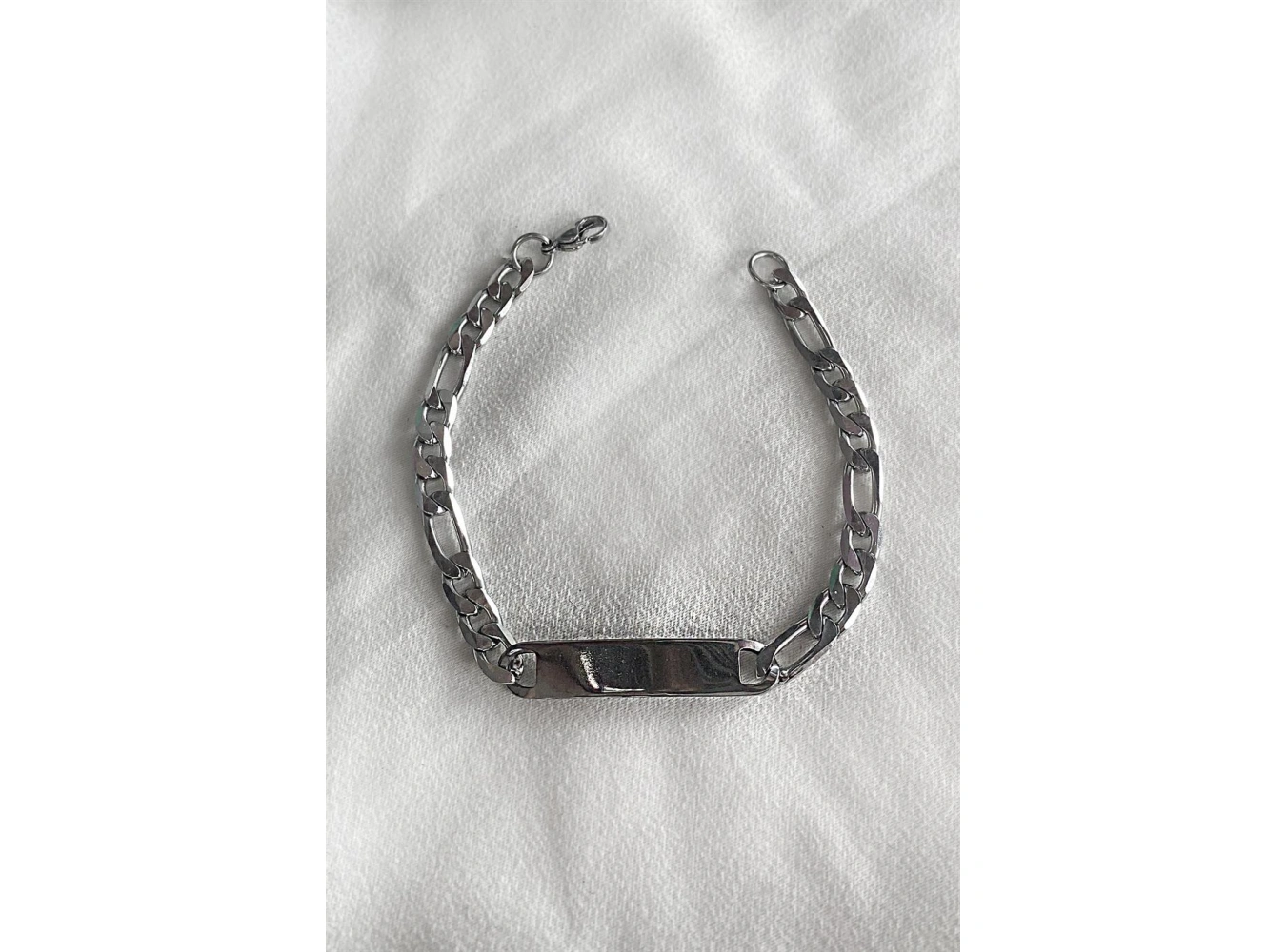 Gümüş Renk Zincir Çelik Bileklik (Unisex)