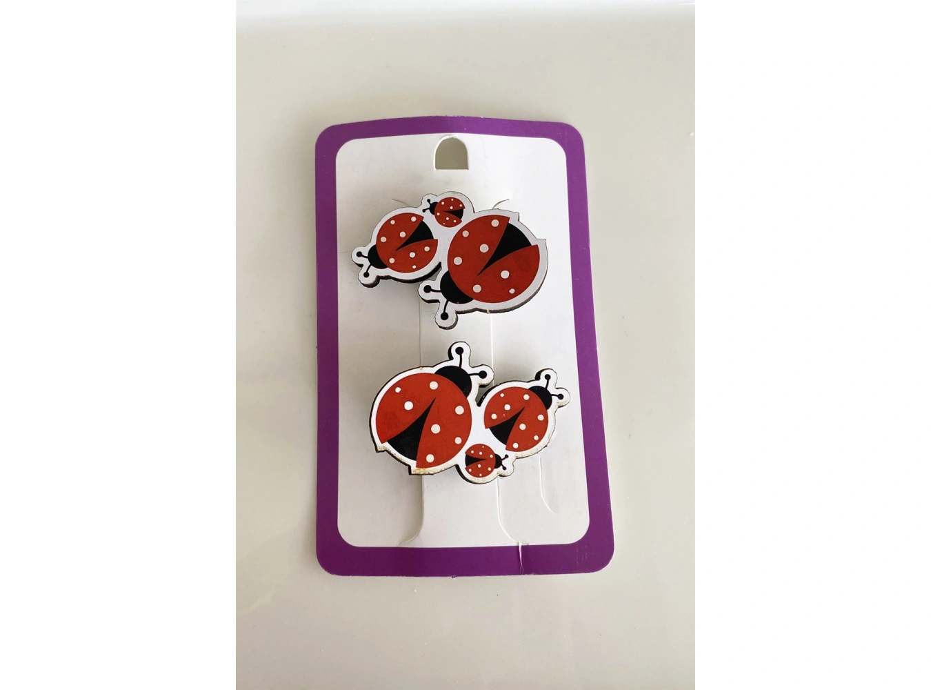 İkili Uğur Böceği Figürlü Çocuk Pens Toka Set