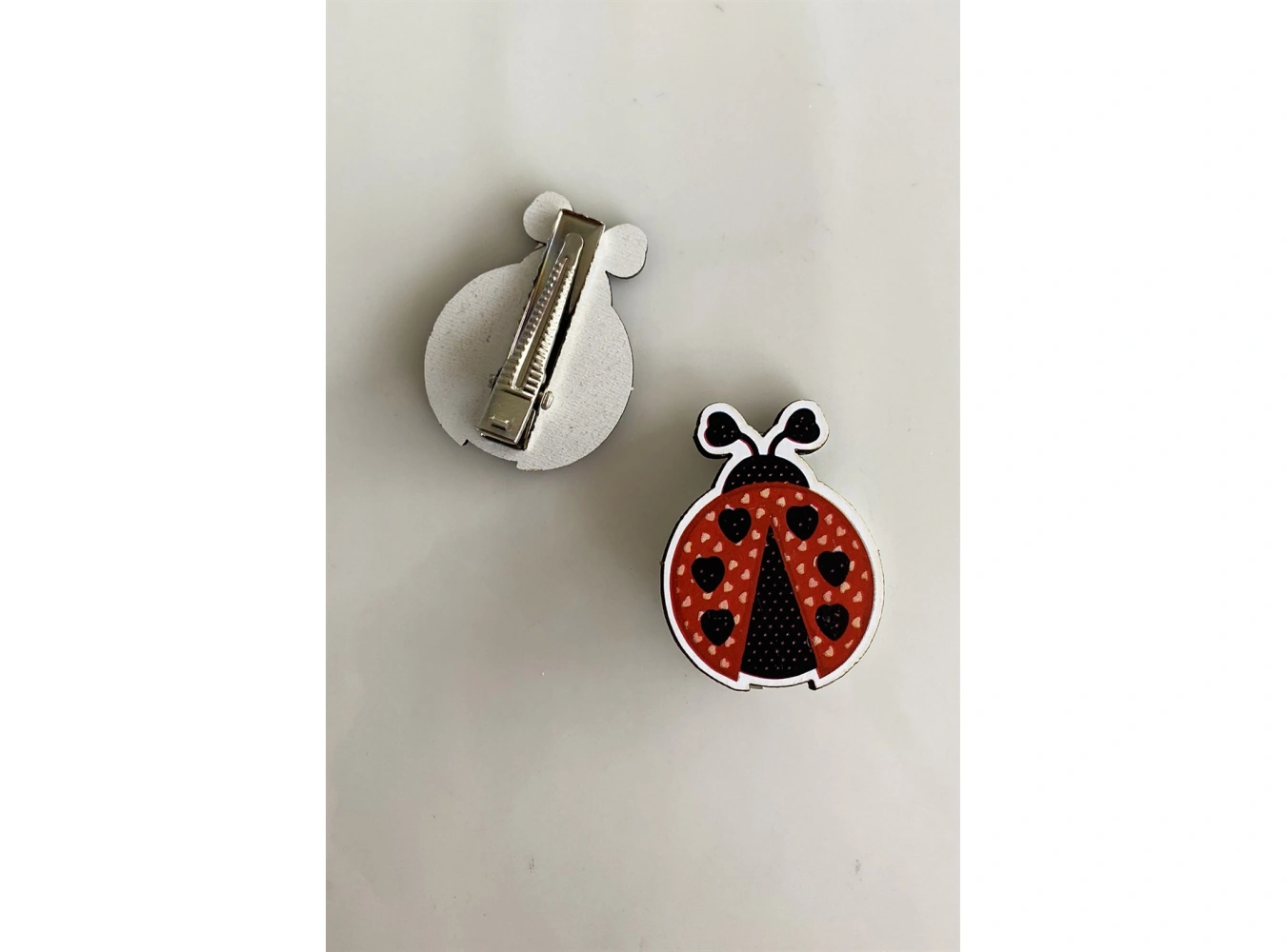 İkili Uğur Böceği Figürlü Çocuk Pens Toka Set