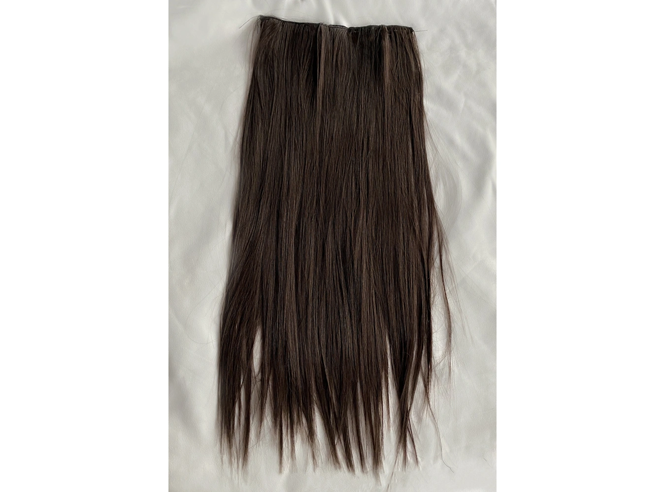 Isıya Dayanıklı Yarım Ay Saç Çıt Çıt / Düz / Koyu Kestane / 60Cm / 110Gr (4#)