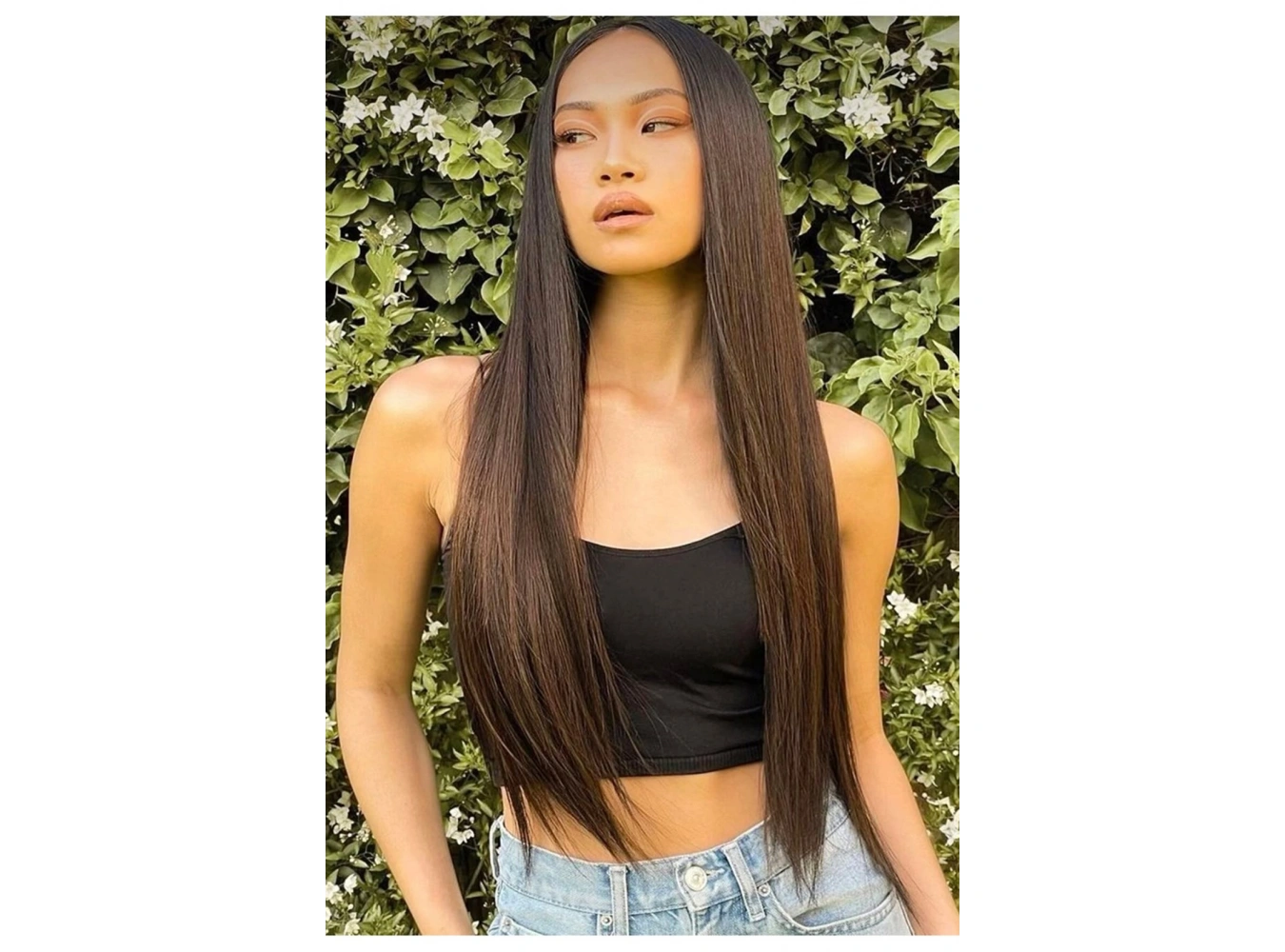 Isıya Dayanıklı Yarımay Çıt Çıt Saç - 2h6 - Kahverengi Balyaj - Düz - 60 Cm - 110 Gr