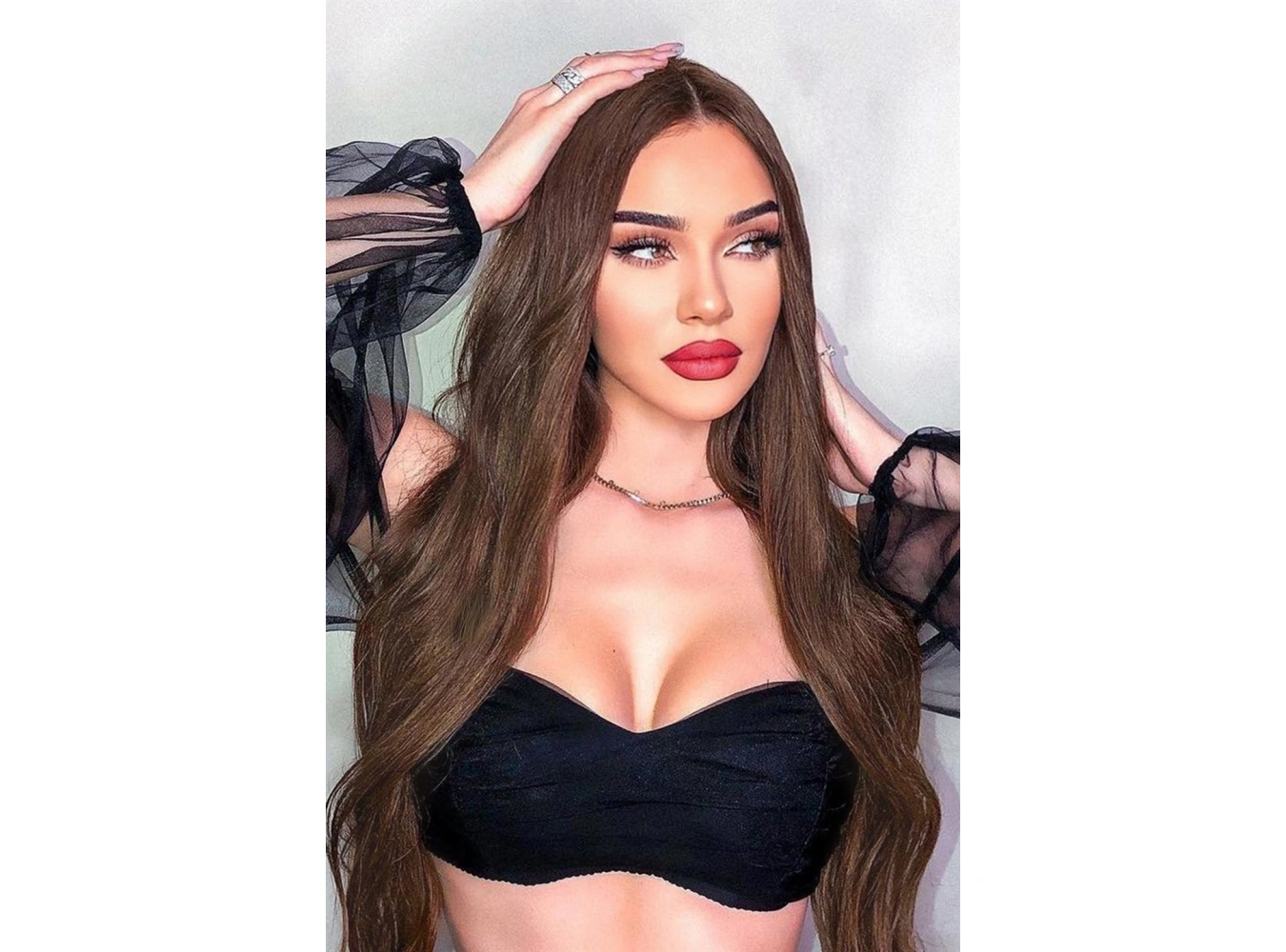 Isıya Dayanıklı Yarımay Çıt Çıt Saç - SH6D- Fındık Kahve - Dalgalı - 60 Cm - 110 Gr (Pınar)