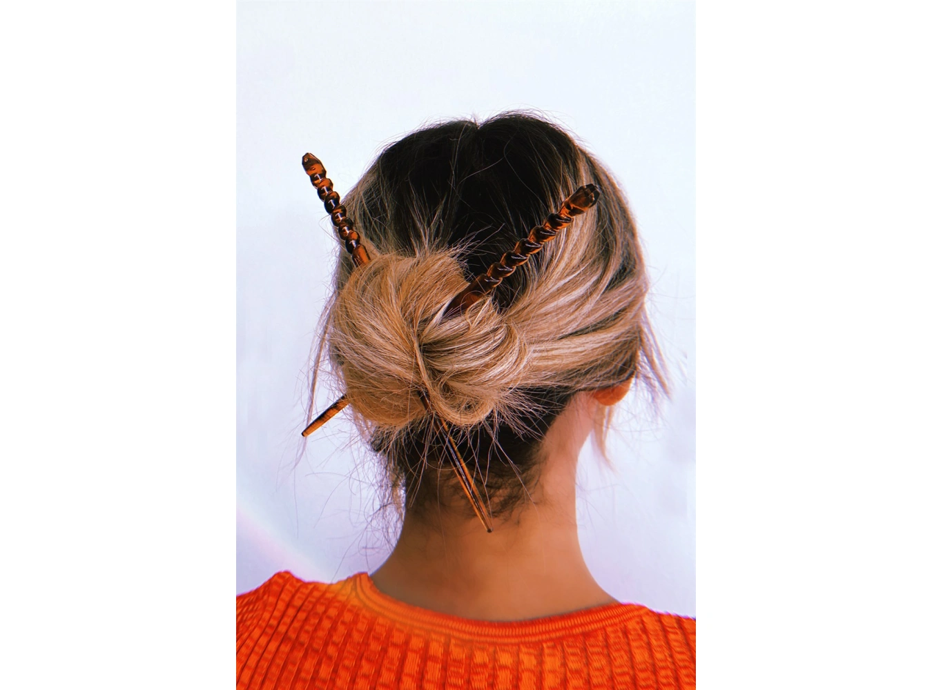 Kahverengi İkili Topuz Tokası