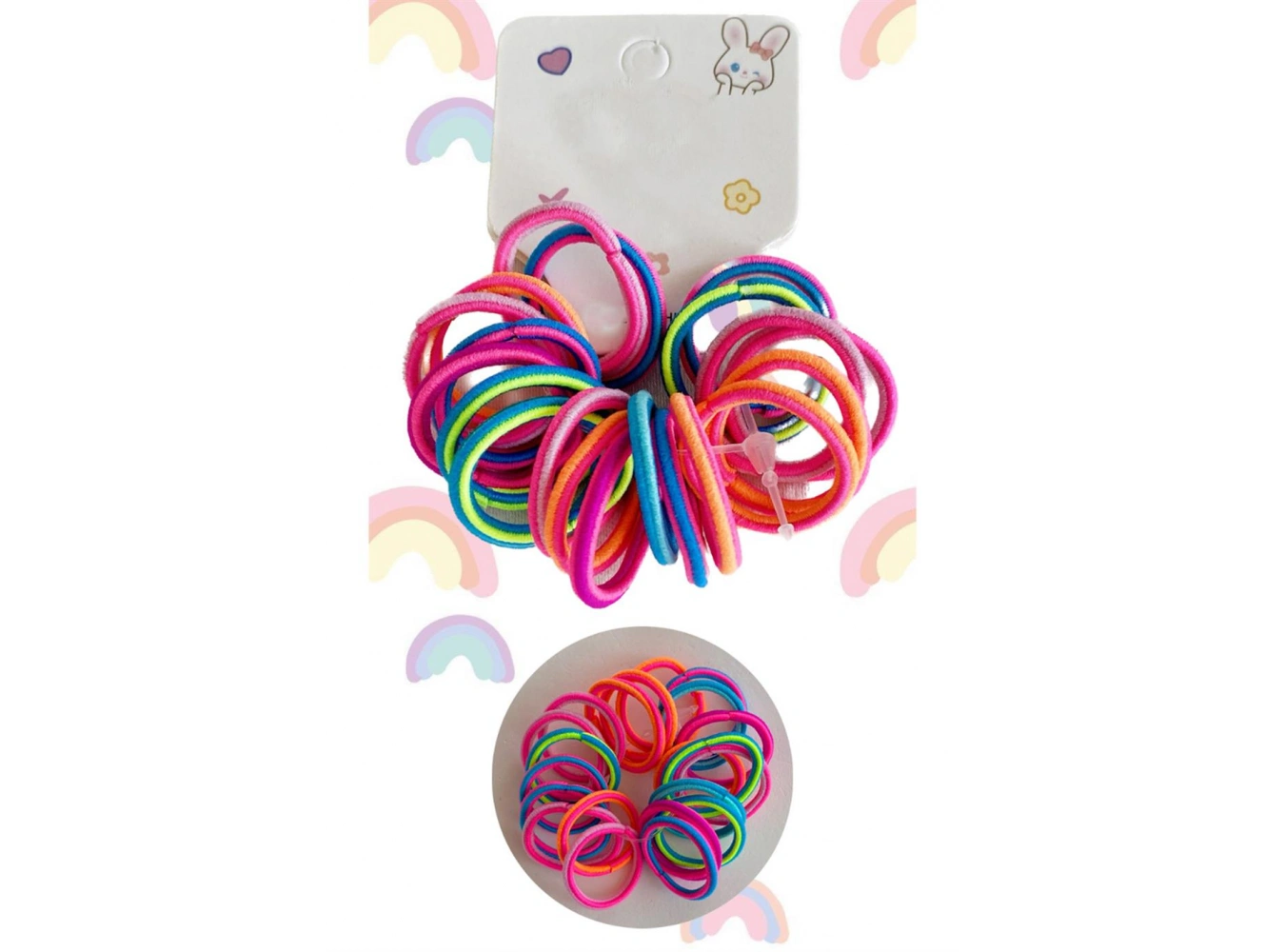 Karışık Renk Lastik Toka Set (Küçük Boy)