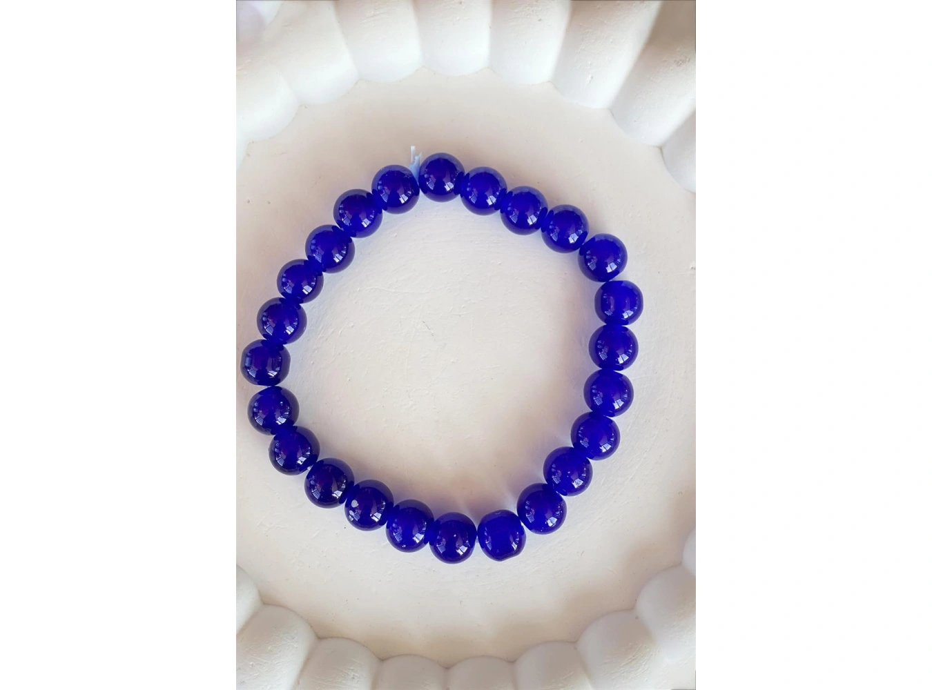 Lacivert Renk Boncuk detaylı Erkek Bileklik