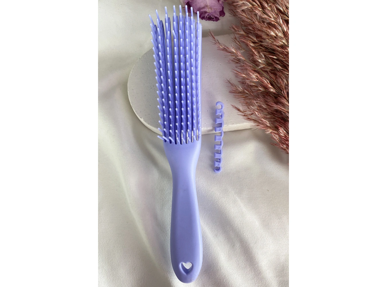 Lila Renk Dolaşık Açıcı Masaj Etkili Elektriklenmeyi Önleyen Saç Fırçası/ Tarak
