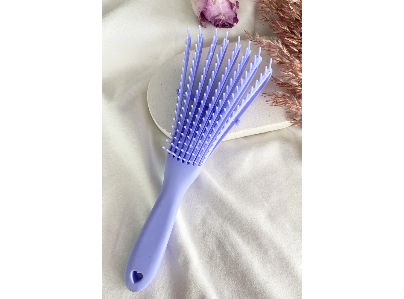 Lila Renk Dolaşık Açıcı Masaj Etkili Elektriklenmeyi Önleyen Saç Fırçası/ Tarak