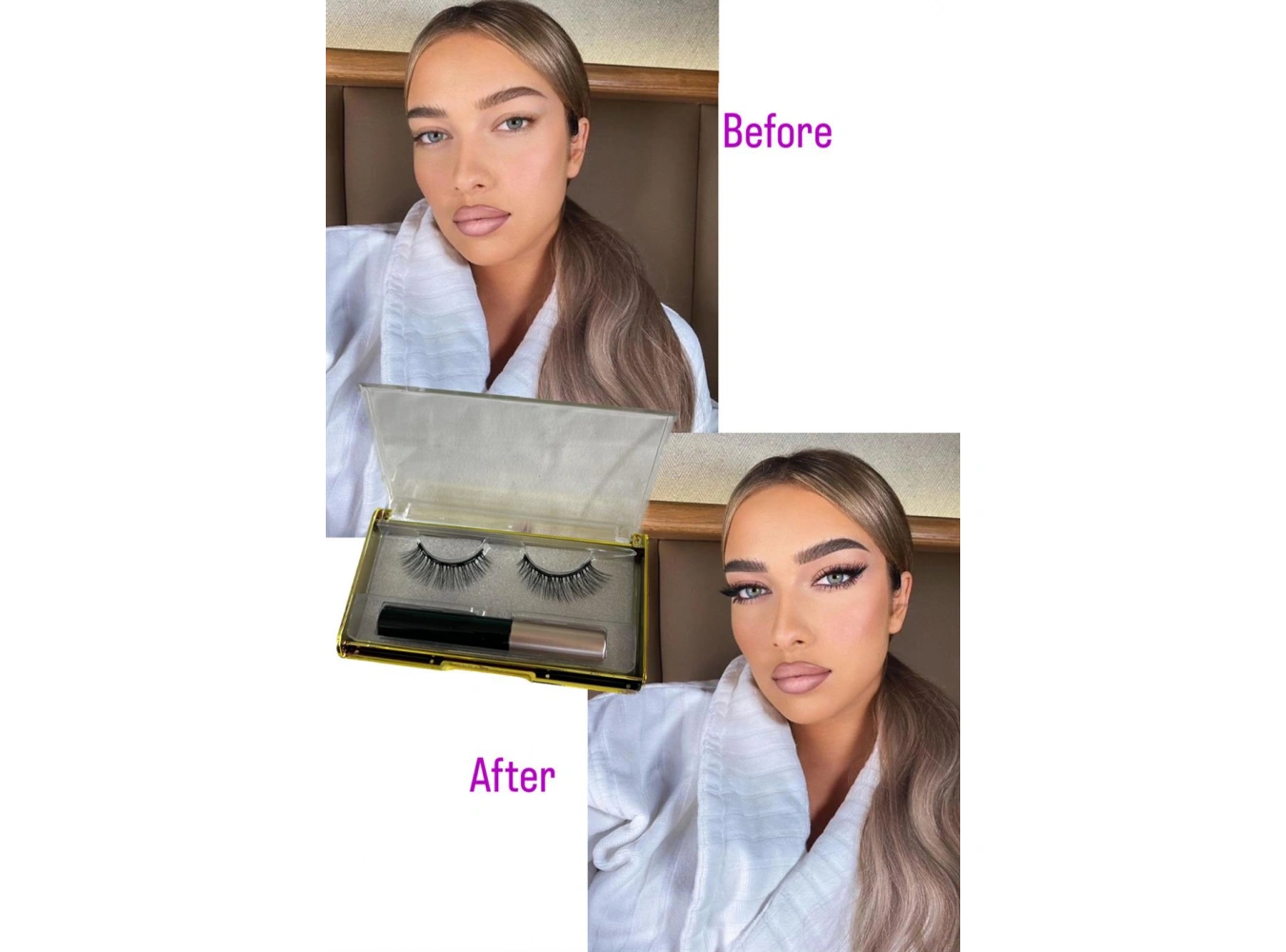 Manyetik Eyelinerlı Mıknatıslı Doğal Ipek Takma Kirpik #001 Yoğun