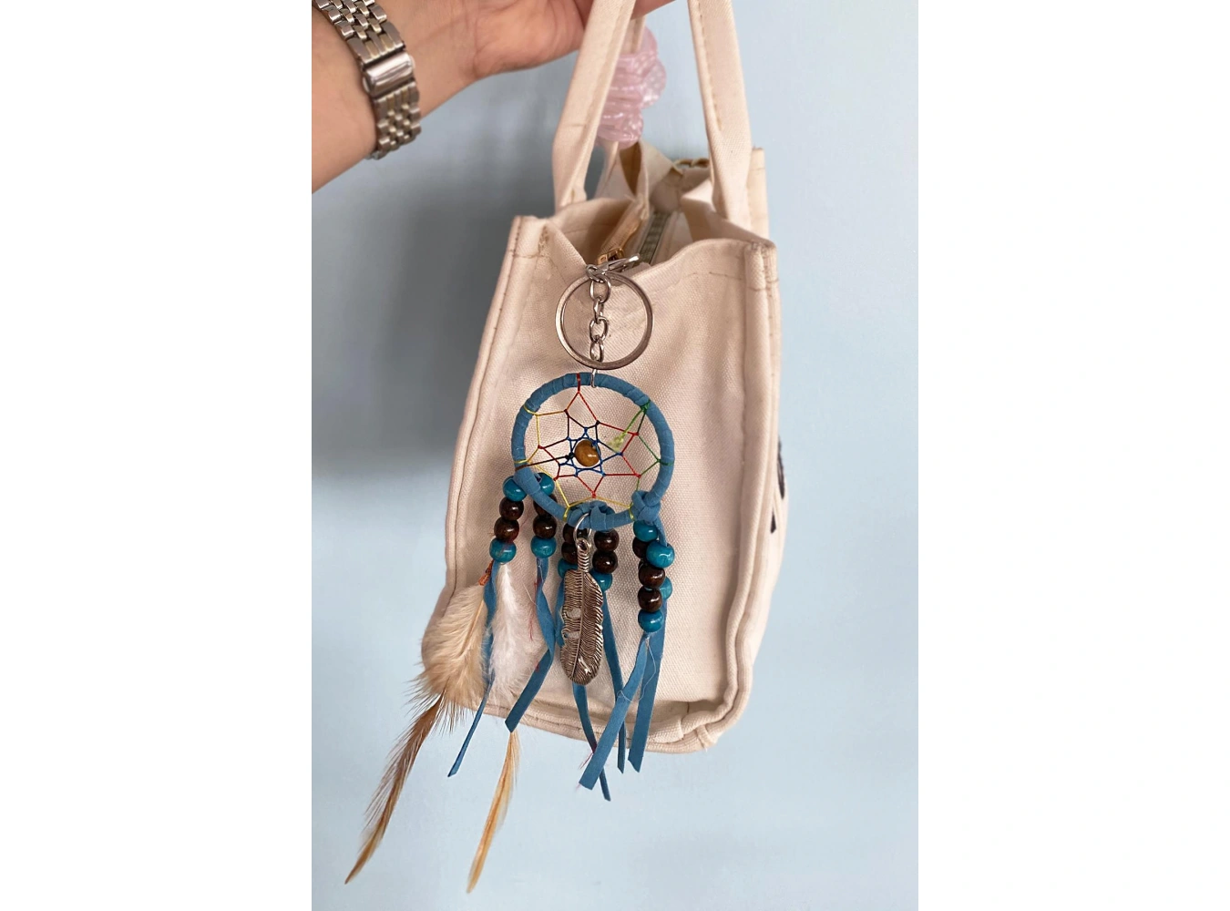 Mavi Renk Boncuklu Rüya Kapanı Detaylı Anahtarlık