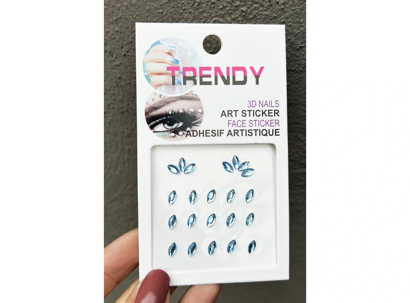 Mavi Renk Vücut Ve Yüz Taşı/ Taşlı Sticker