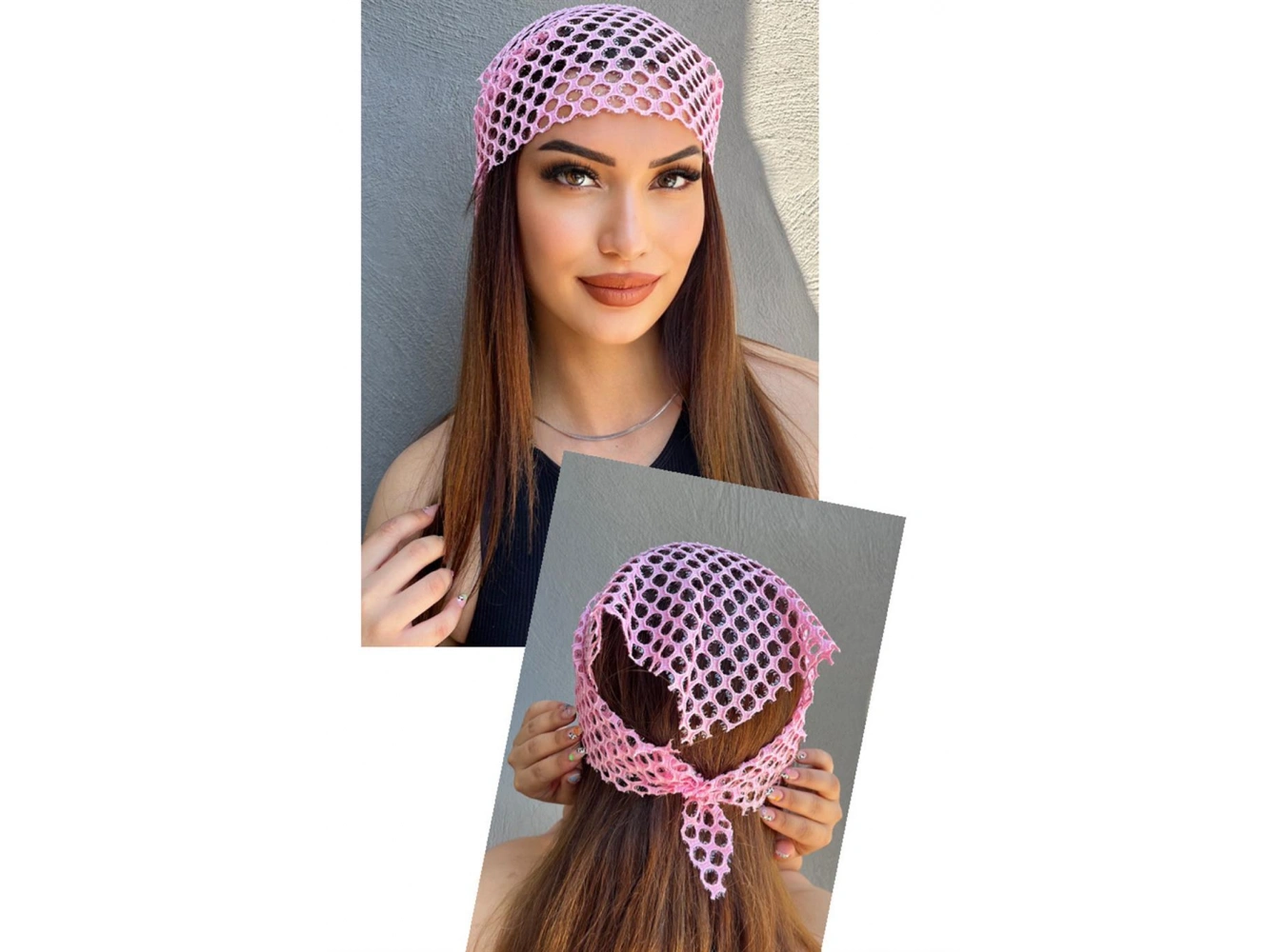 Pembe Renk Simli Fular