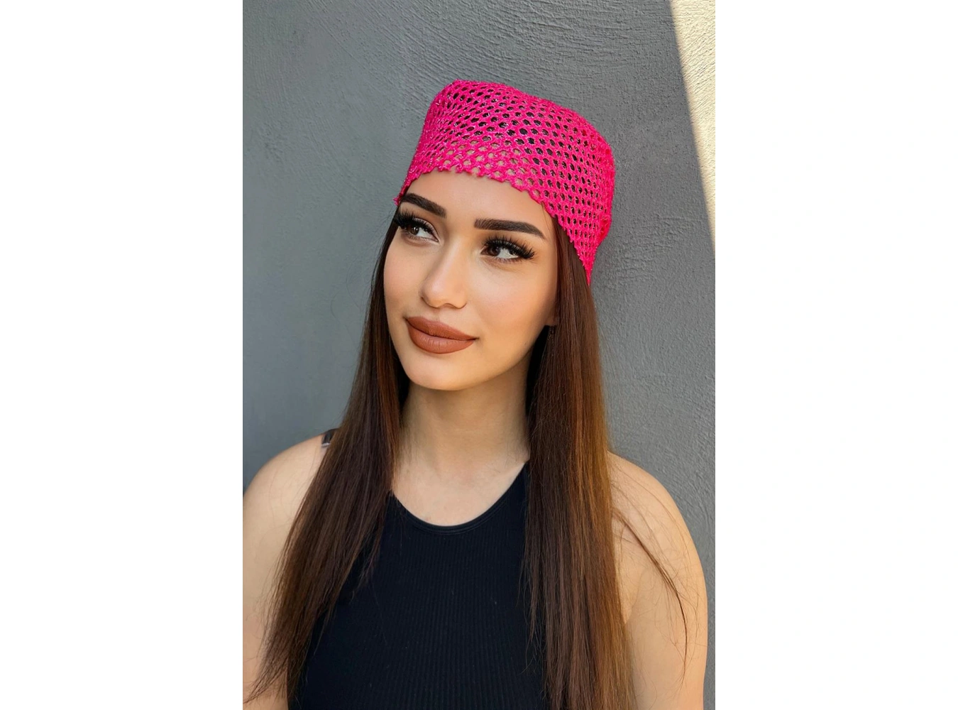 Pembe Renk Simli Fular