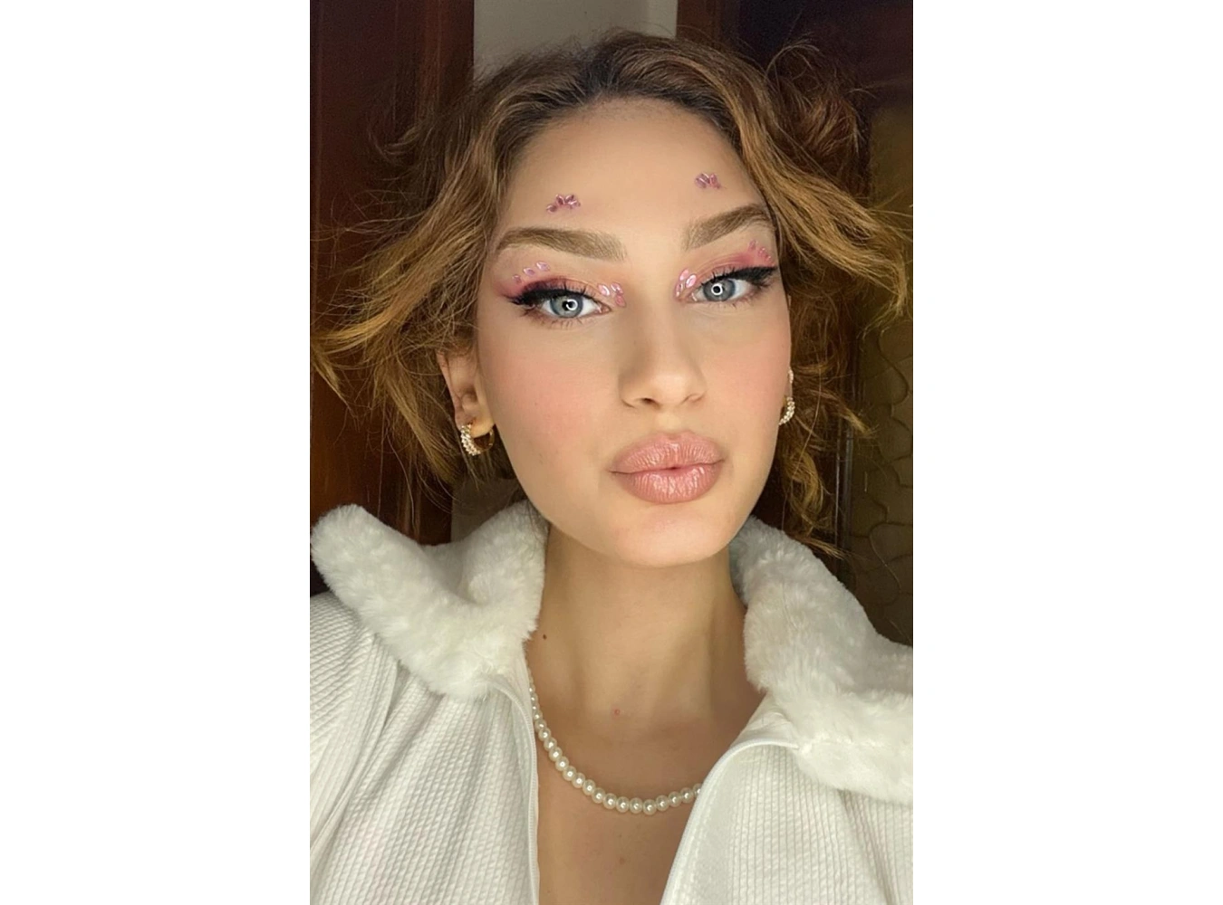 Pembe Renk Vücut Ve Yüz Taşı/ Taşlı Sticker