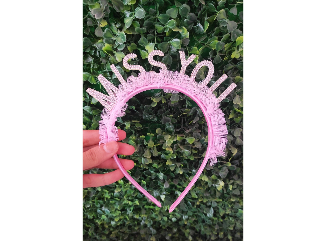 Pembe Renk Yazılı Taç