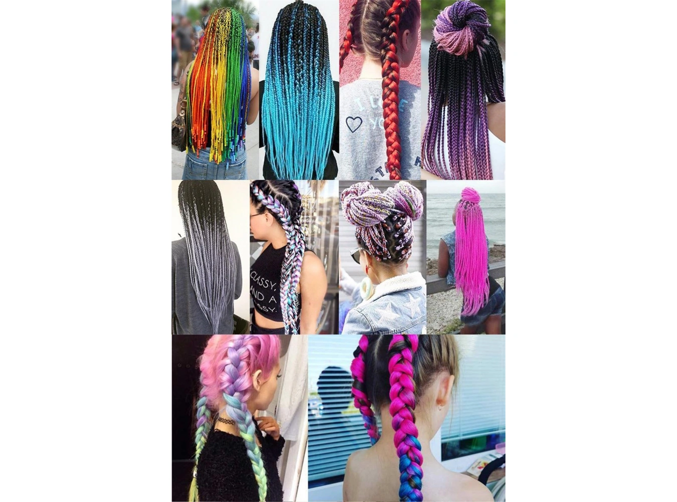 Sarı Pembe İki Renk Ombreli Afrika Zenci Örgüsü Box Braid Sentetik Saç 60cm 100gr