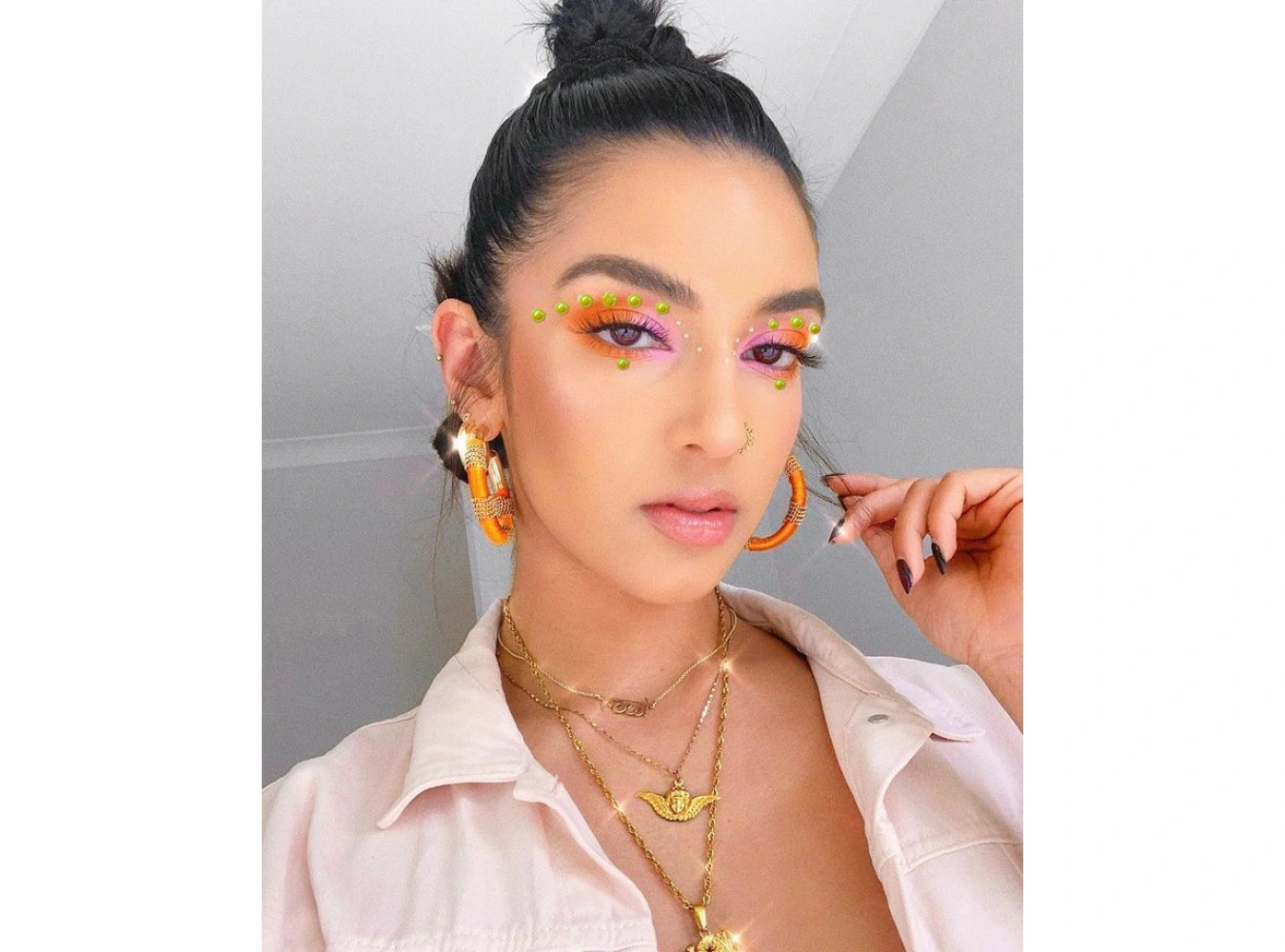 Sarı Renk Saç Vücut Ve Yüz Taşı Sticker