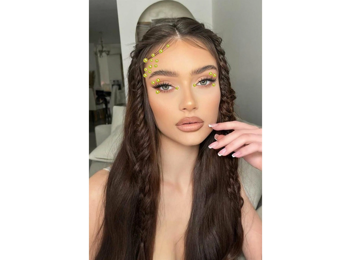 Sarı Renk Saç Vücut Ve Yüz Taşı Sticker