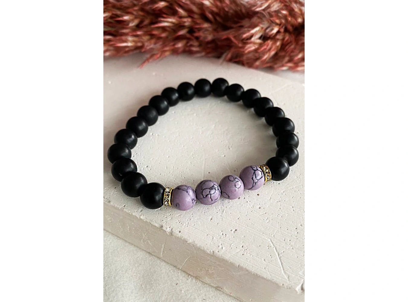 Siyah Boncuklu Erkek Bileklik