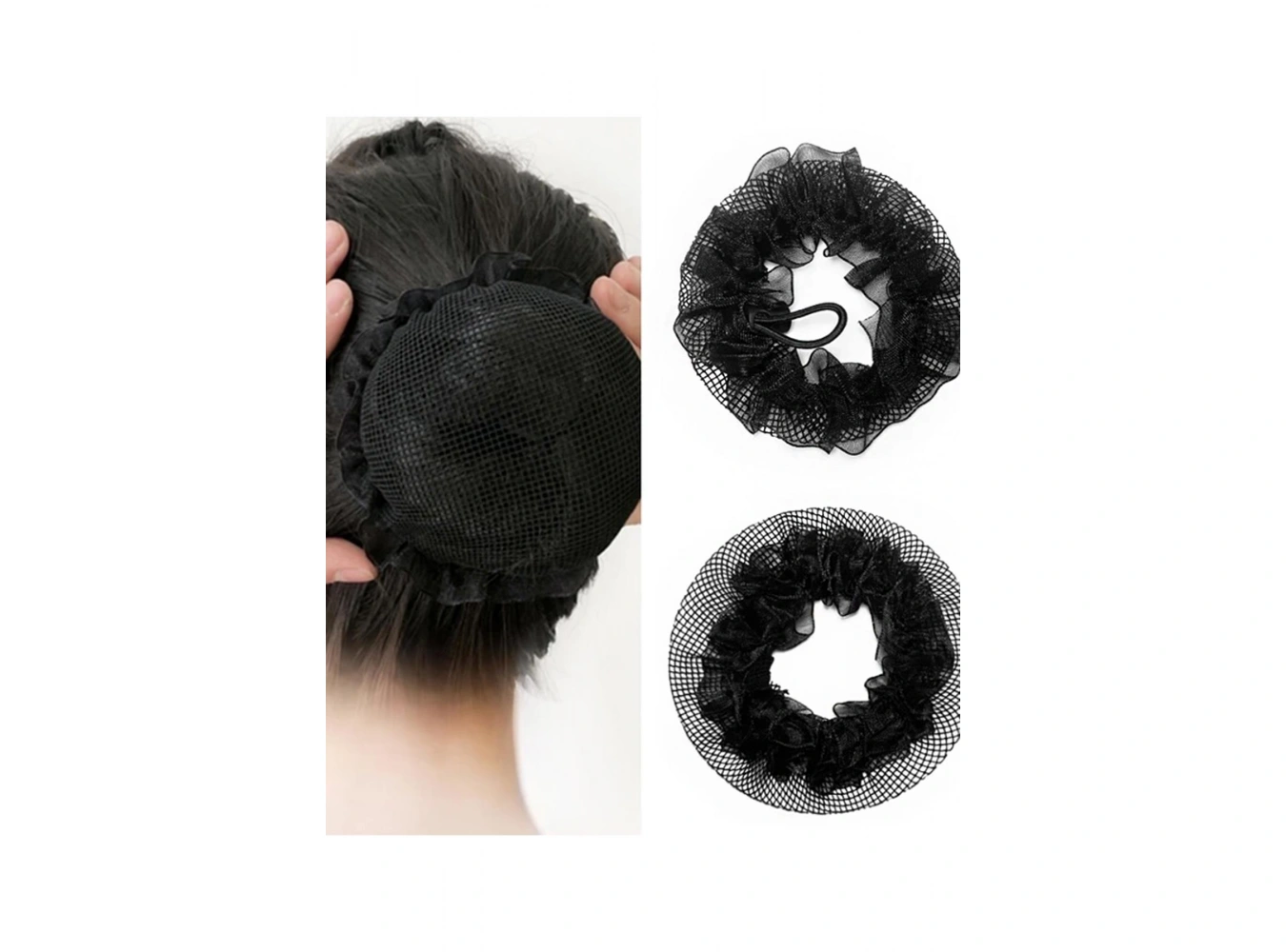 Siyah Renk File Detaylı Topuz Toka