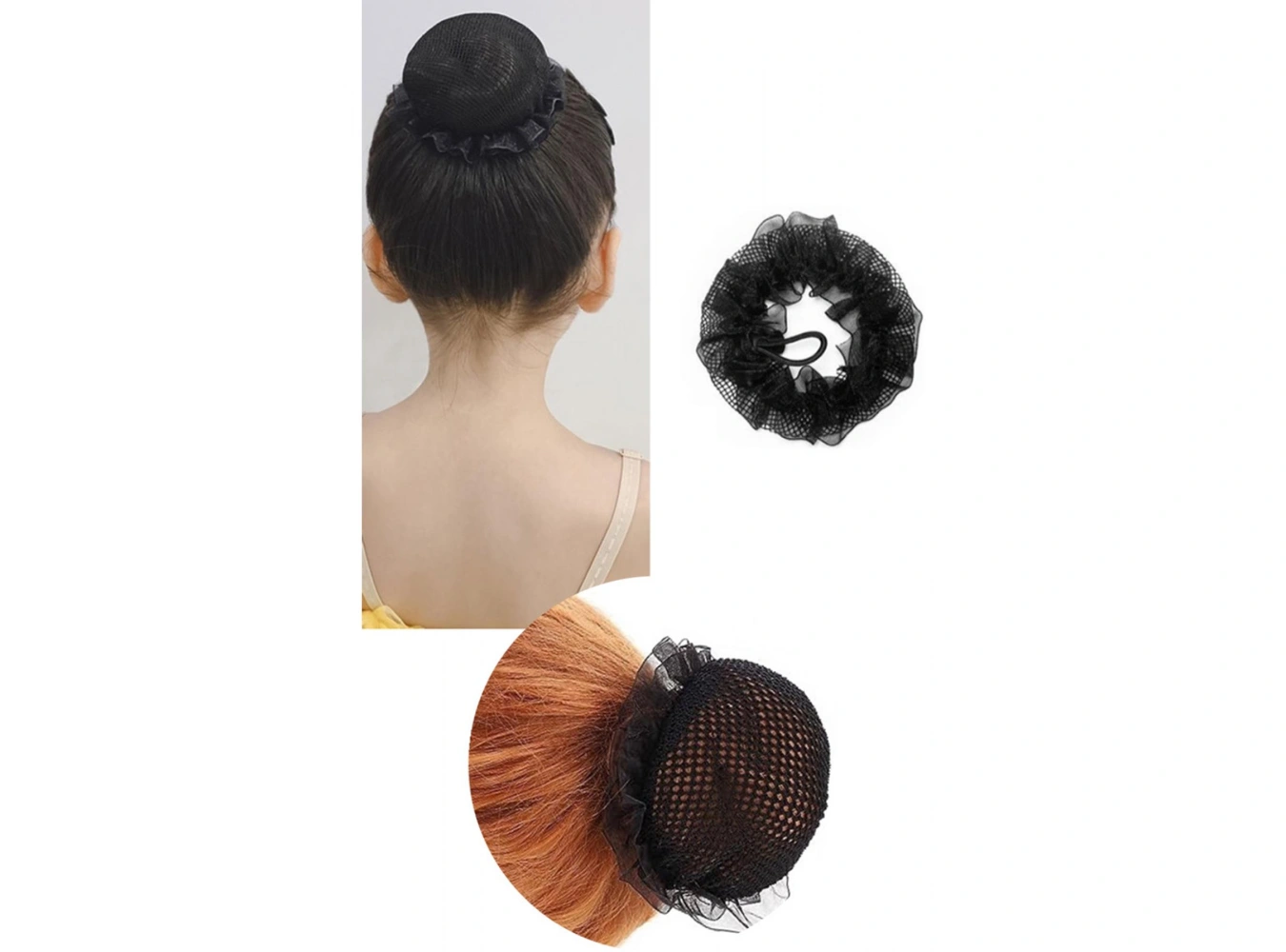 Siyah Renk File Detaylı Topuz Toka