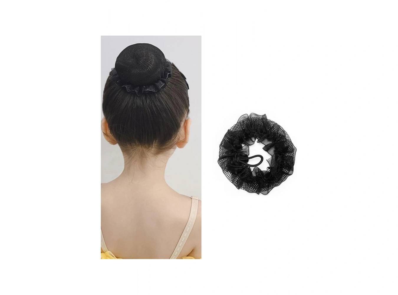 Siyah Renk File Detaylı Topuz Toka