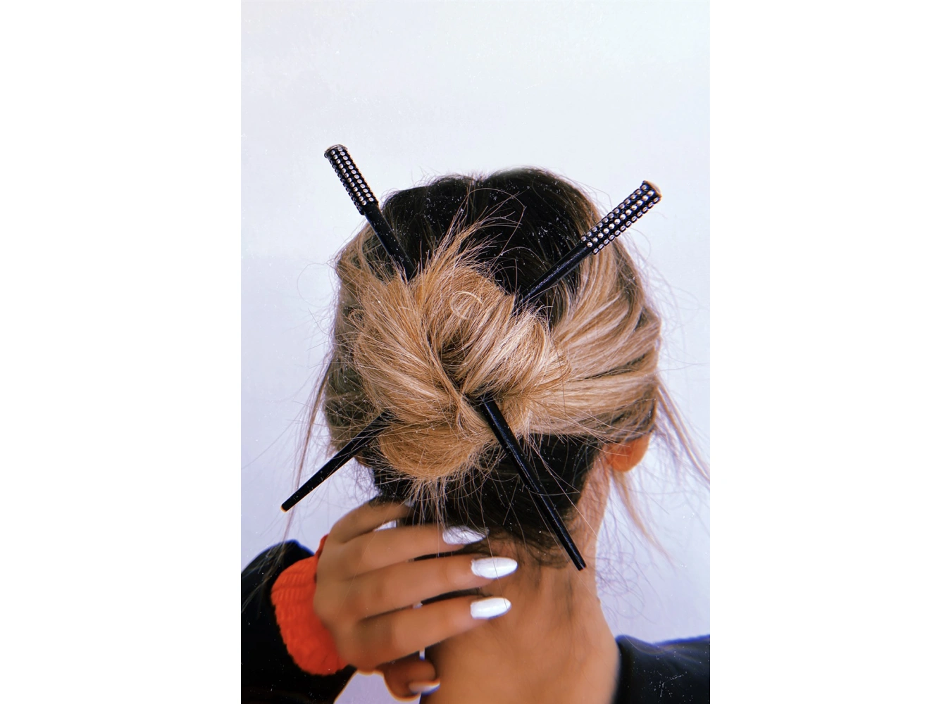 Siyah Renk İkili Topuz Tokası