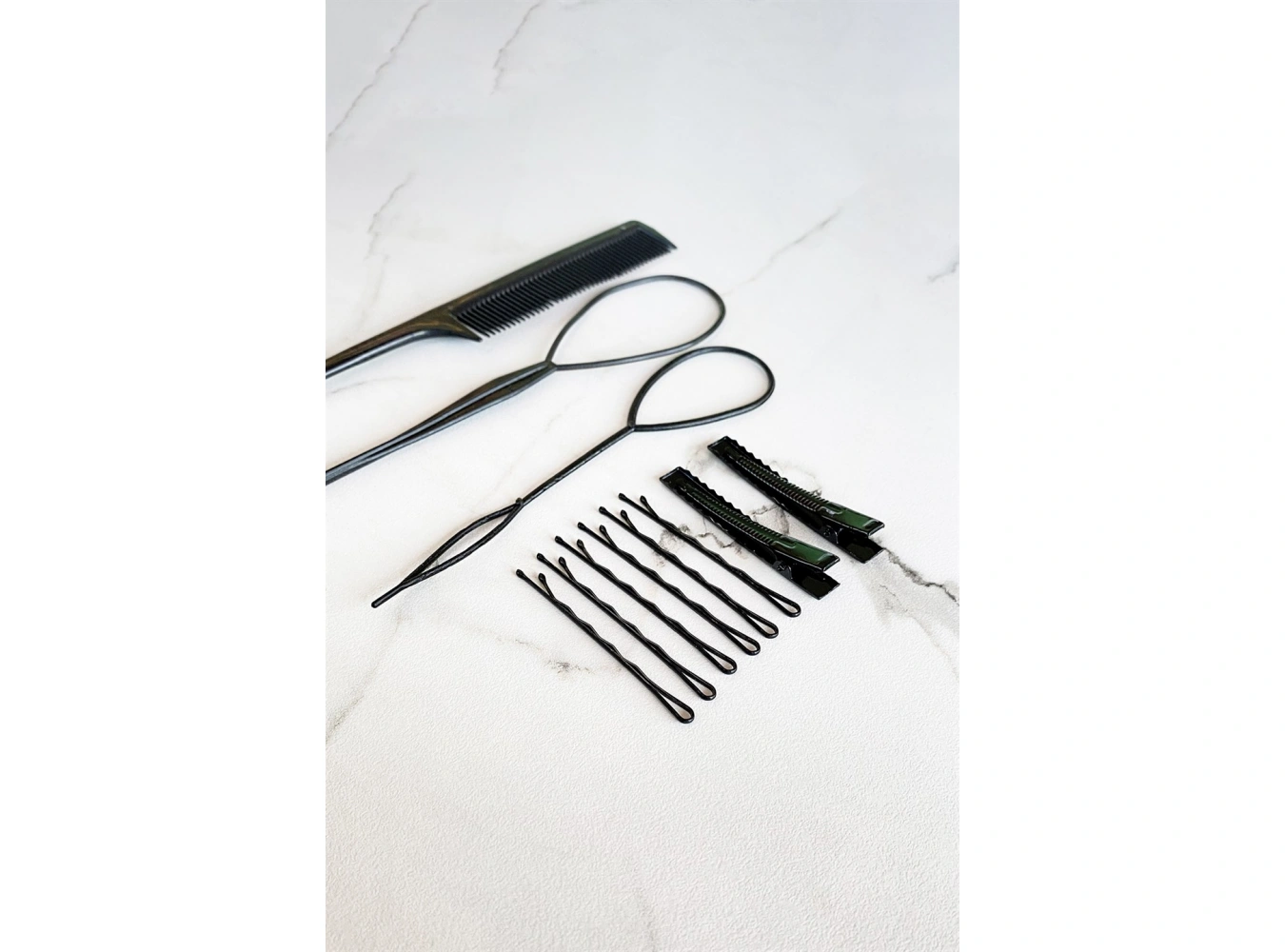 Siyah Renk Topuz Aparat Set