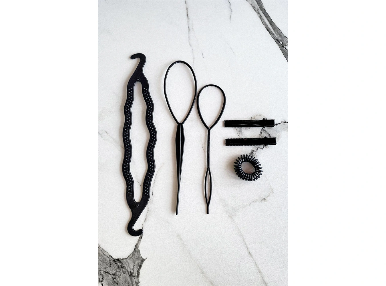 Siyah Renk Topuz Aparat Set