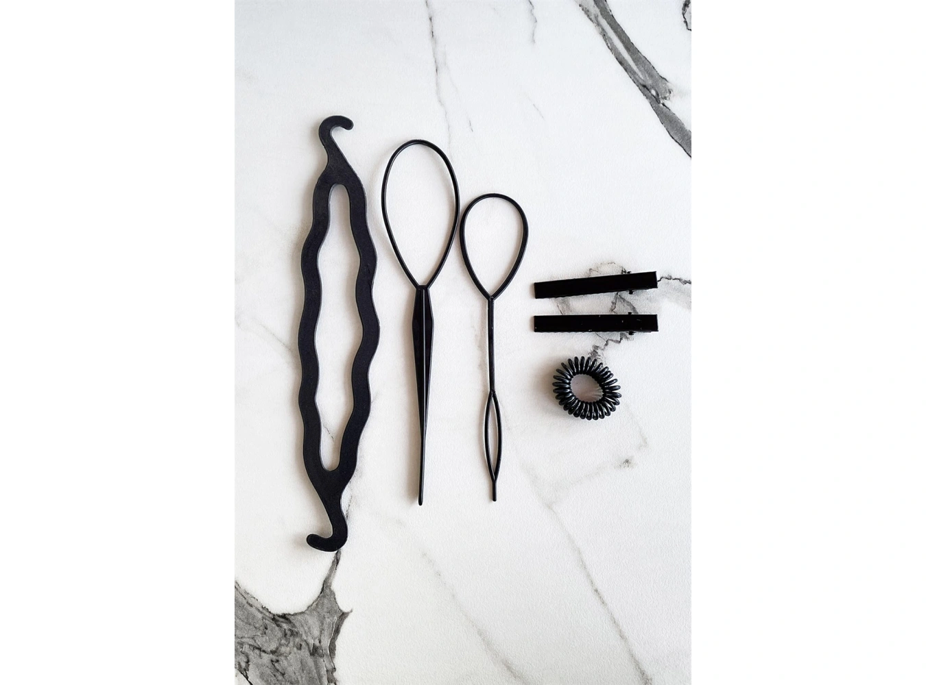 Siyah Renk Topuz Aparat Set