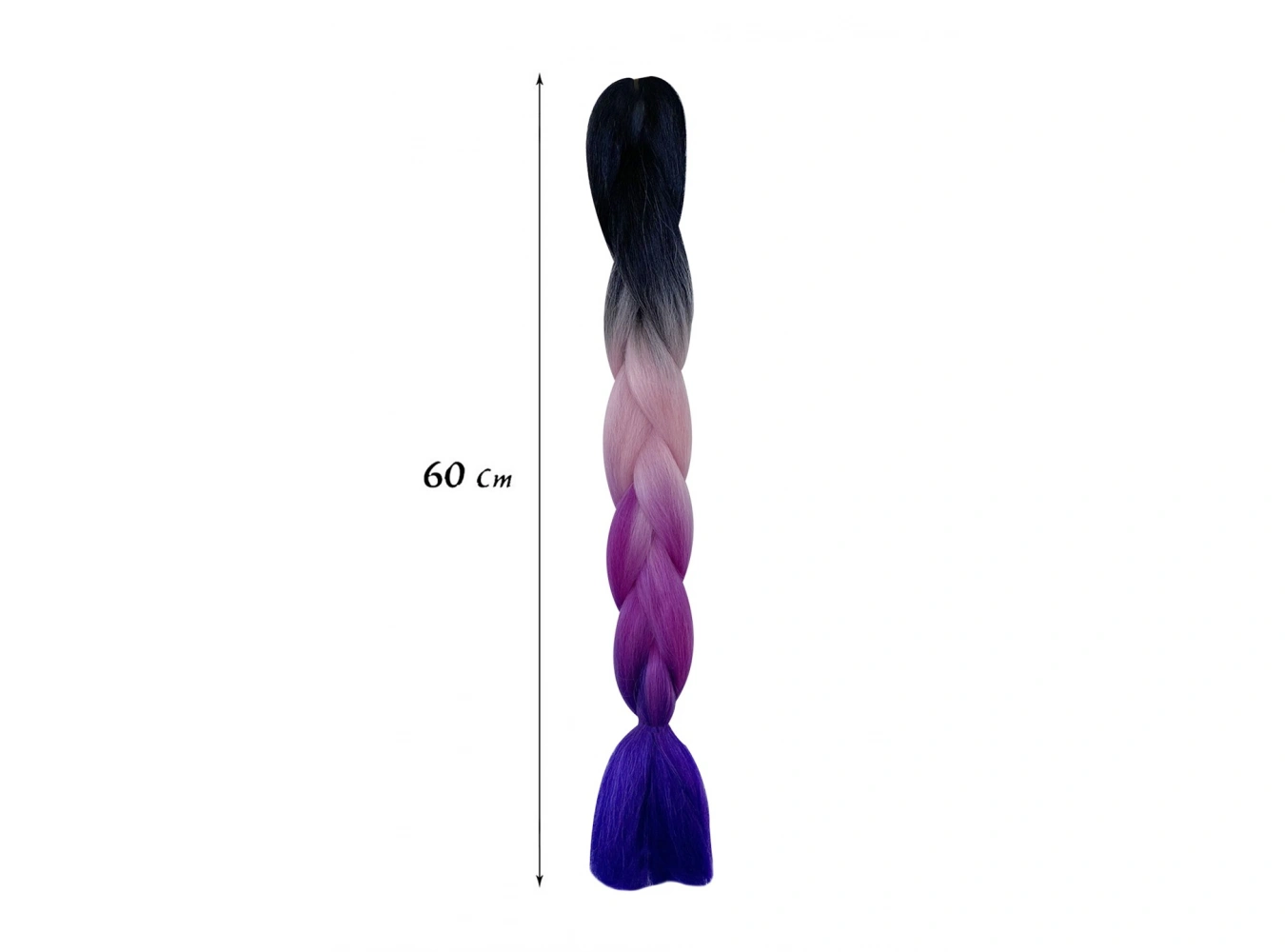 Siyah Üç Renk Ombreli Afrika Zenci Örgüsü Box Braid Sentetik Saç 60cm 100gr