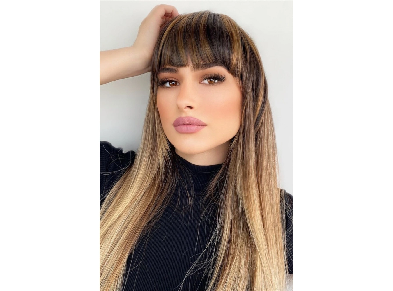 Takma Kahkül - Kahverengi Balyaj - 2H6# - Uzun Kenarlı