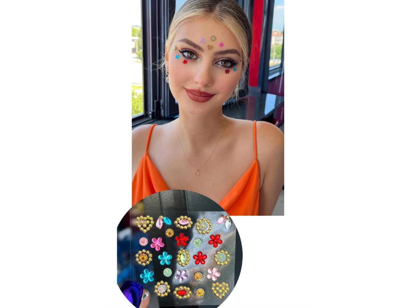 Vücut Ve Yüz Taşı/ Karışık Renk Sticker