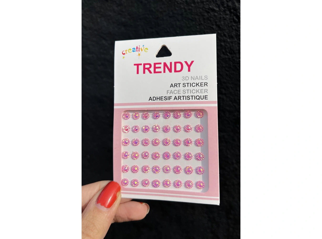 Vücut Ve Yüz Taşı/ Pembe Renk Taşlı Sticker