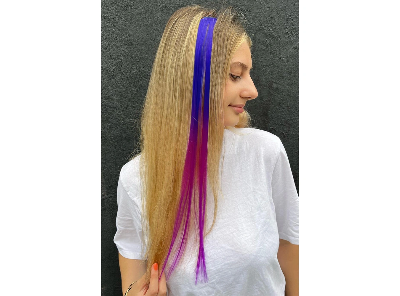 Yan Çıt Çıt Postiş / 2 Renk Ombre / 50 Cm