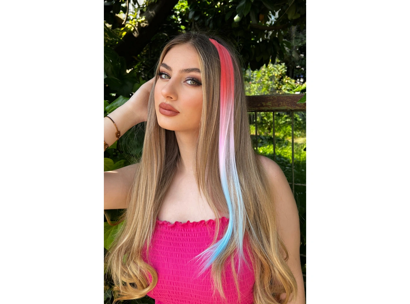 Yan Çıt Çıt Postiş / 3 Renk Ombre / 50 Cm