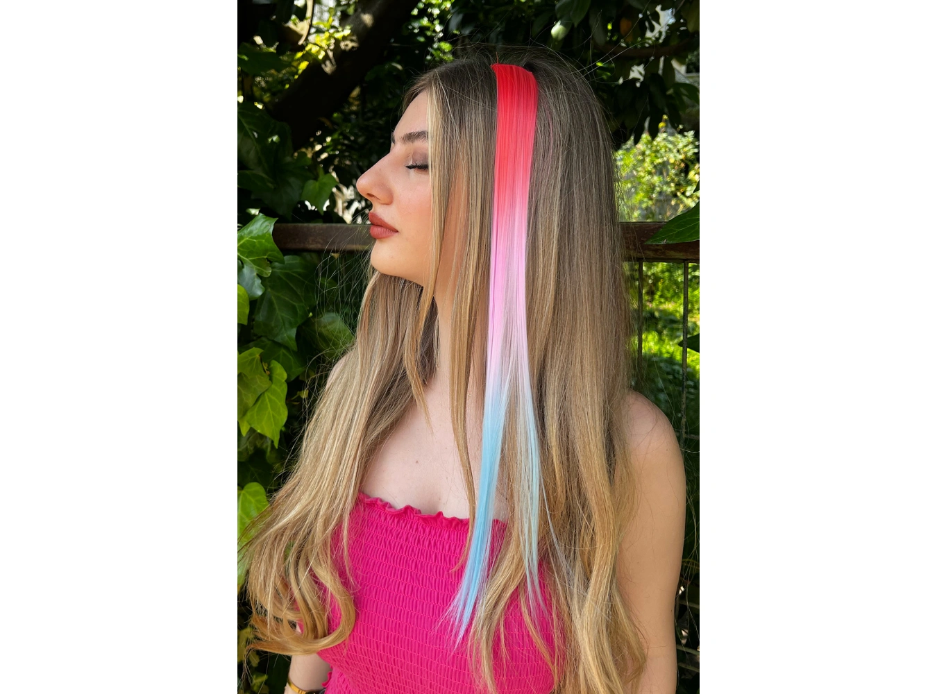 Yan Çıt Çıt Postiş / 3 Renk Ombre / 50 Cm