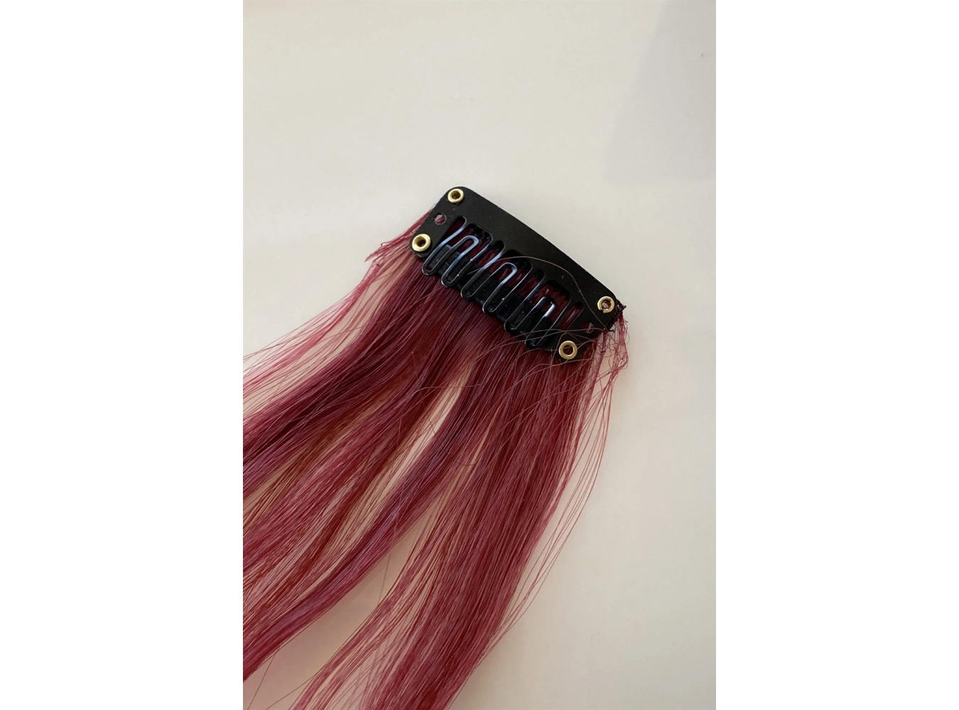 Yan Çıt Çıt Postiş / Bordo Dalgalı / 50 Cm