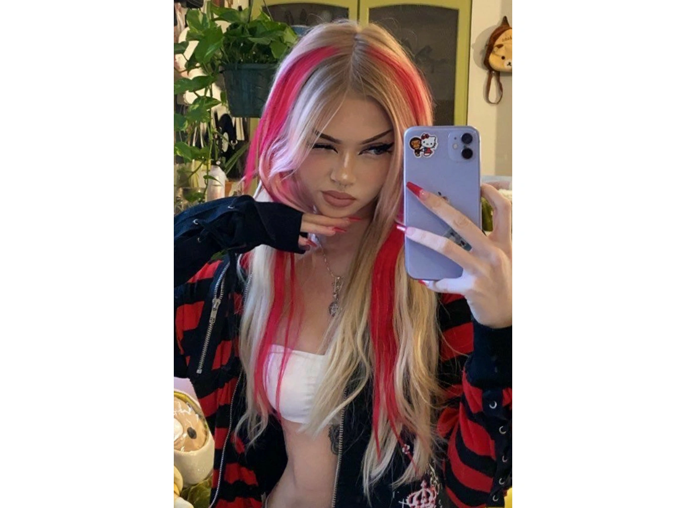 Yan Çıt Çıt Postiş / Bordo Renk / 50 Cm