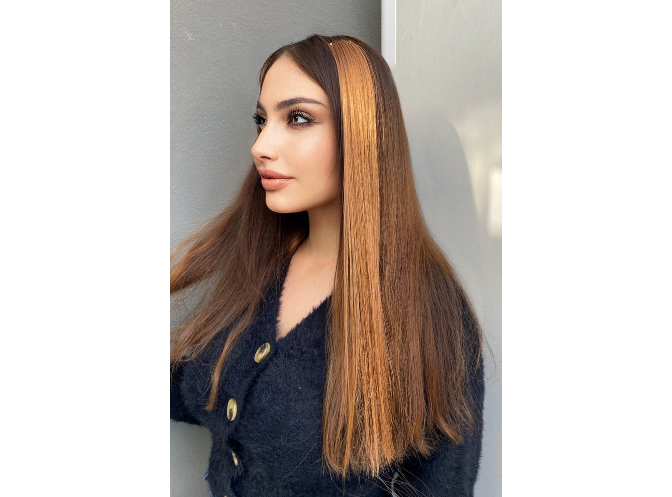 Yan Çıt Çıt Postiş / Kahverengi / 50 Cm