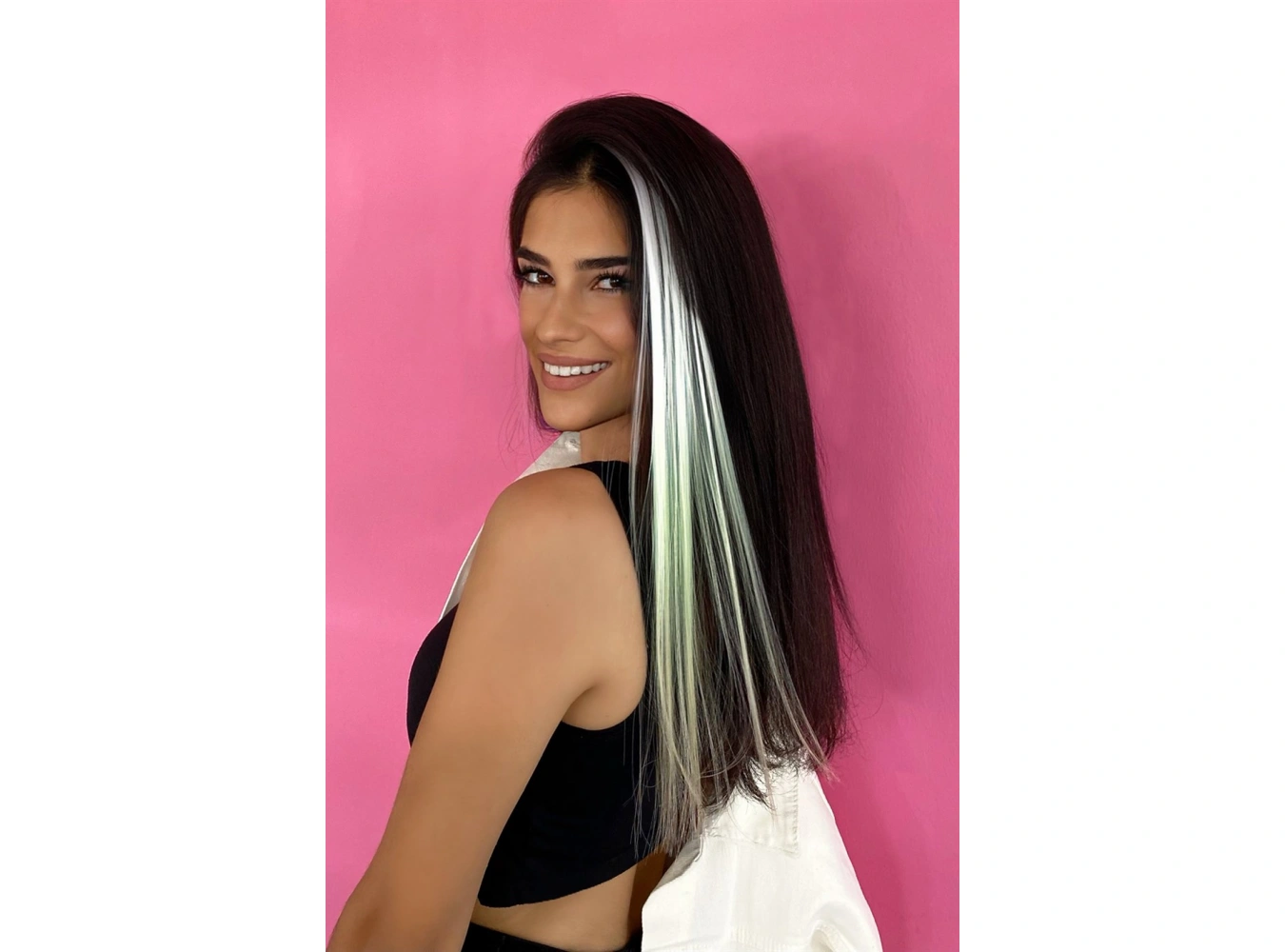 Yan Çıt Çıt Postiş / Ombre Çok Renkli / 50 Cm