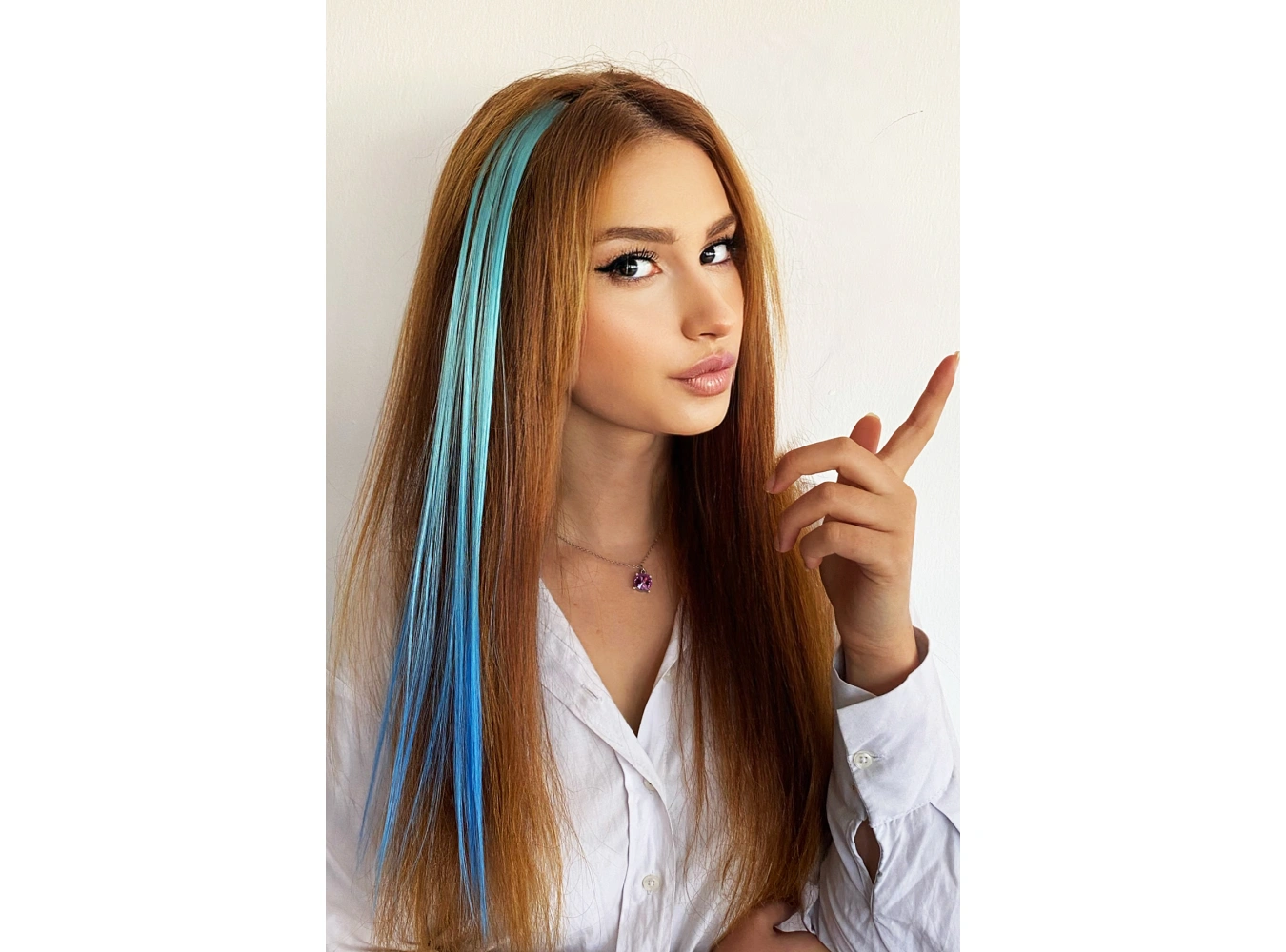 Yan Çıt Çıt Postiş / Ombre iki Renkli / 50 Cm