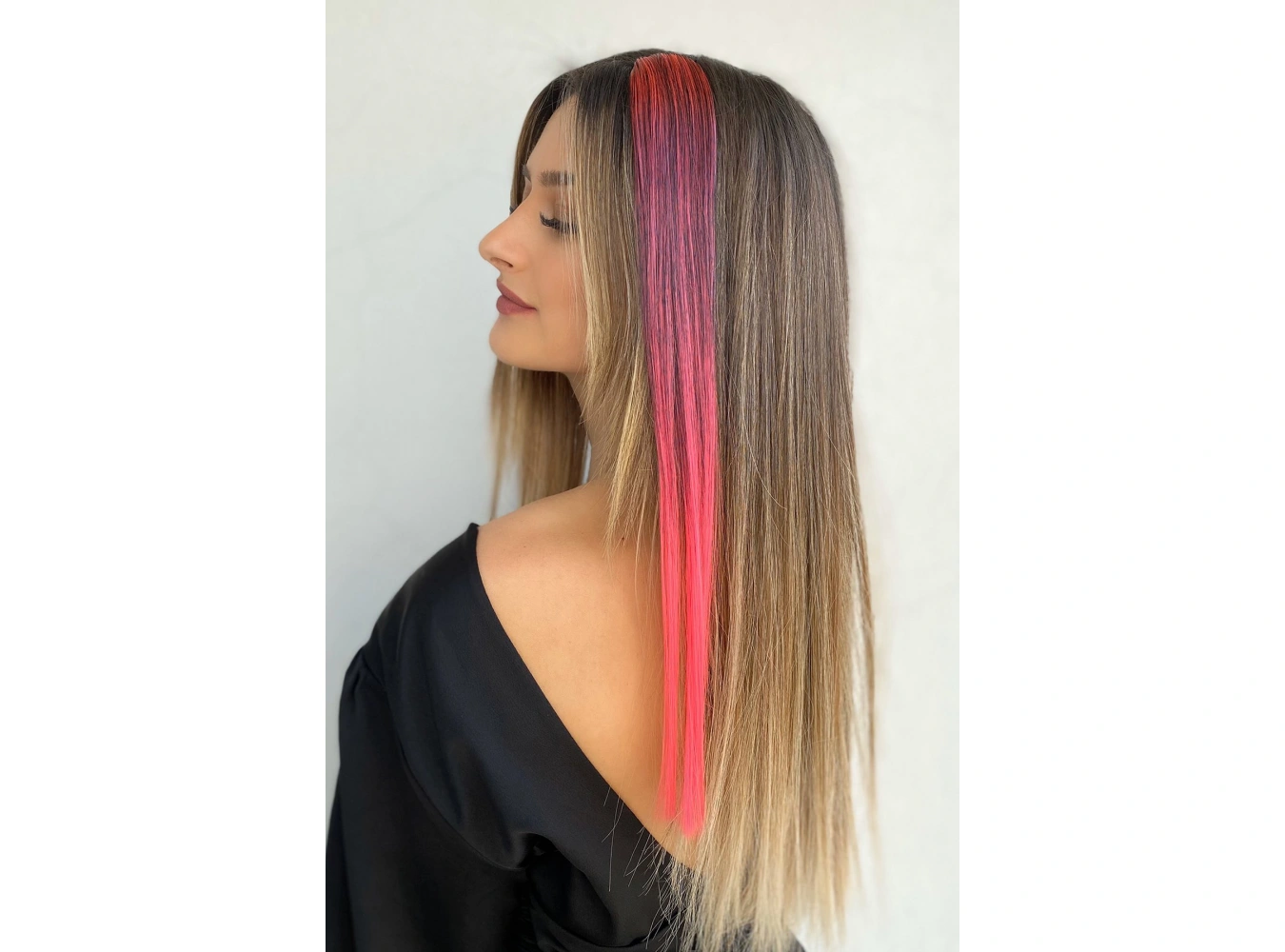 Yan Çıt Çıt Postiş / Ombre iki Renkli / 50 Cm