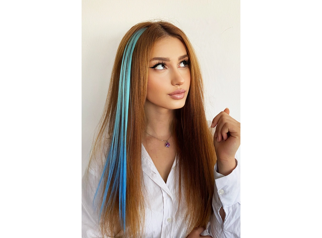 Yan Çıt Çıt Postiş / Ombre iki Renkli / 50 Cm