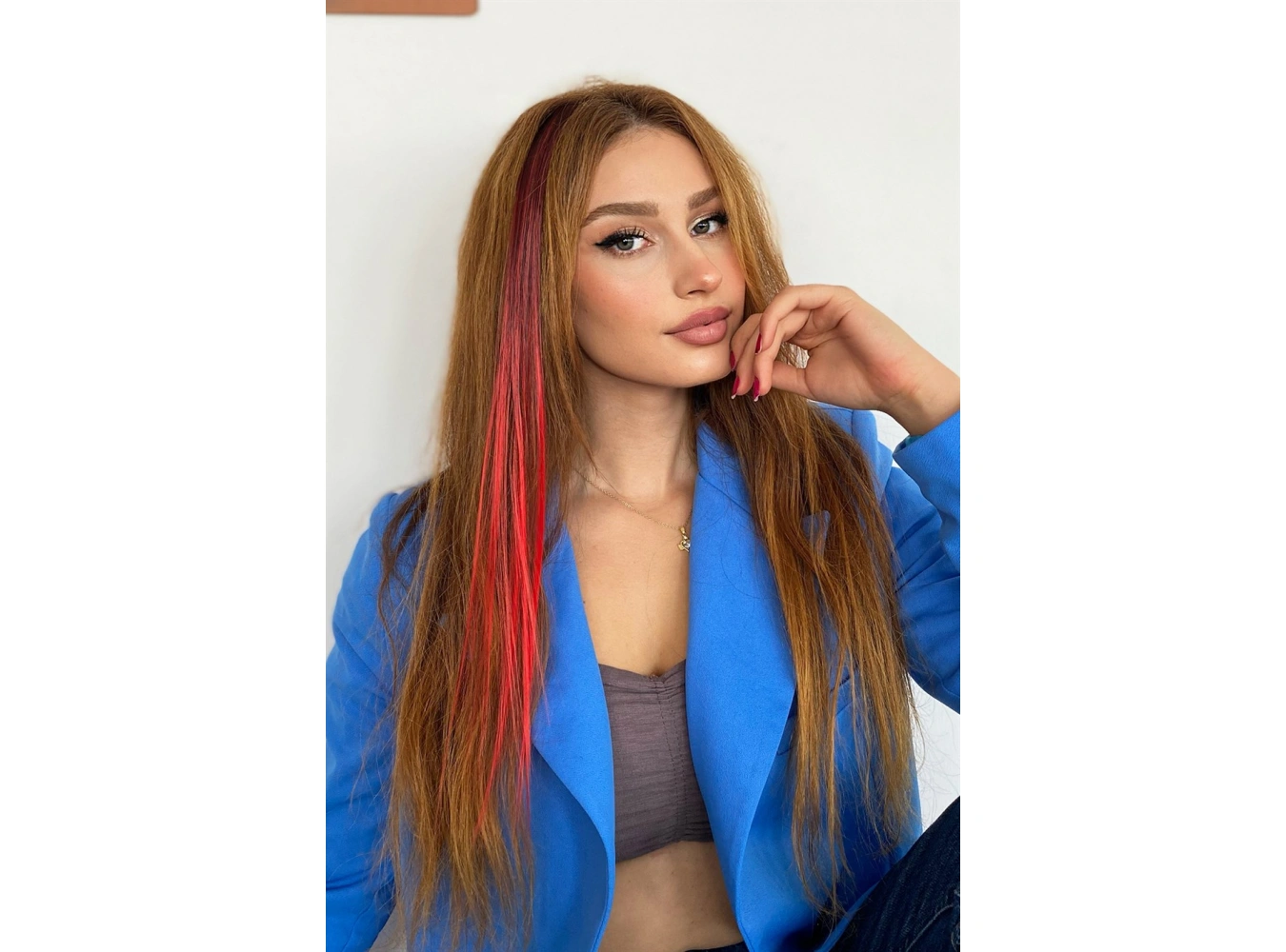 Yan Çıt Çıt Postiş / Ombre iki Renkli / 50 Cm