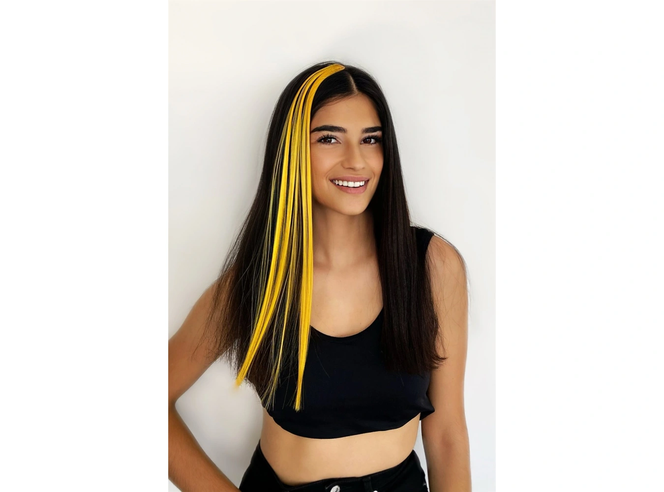 Yan Çıt Çıt Postiş / Turuncu / 50 Cm