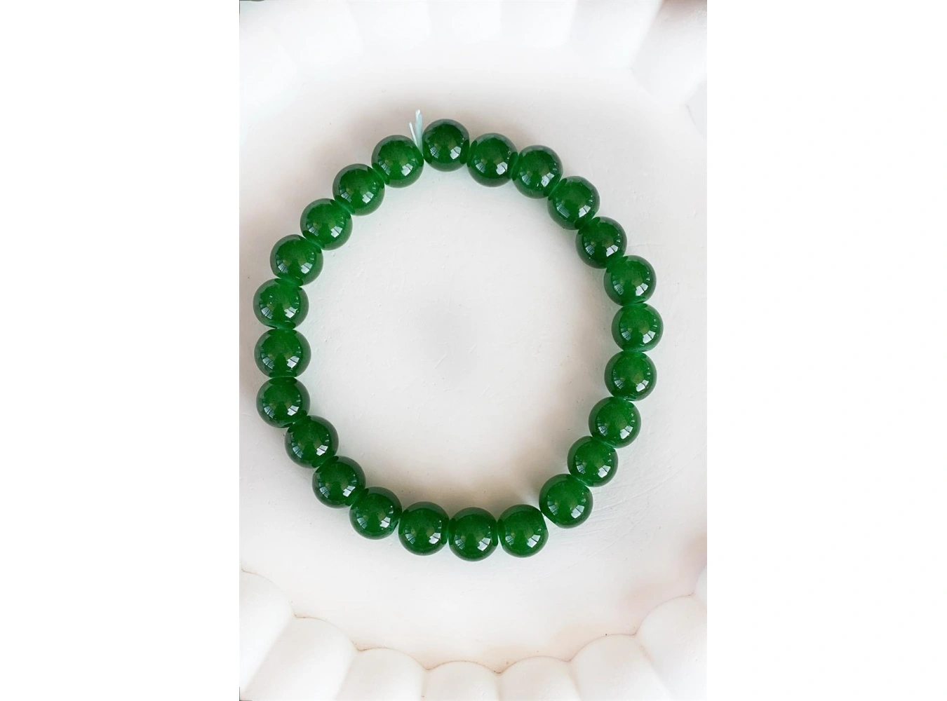 Yeşil Renk Boncuk detaylı Erkek Bileklik