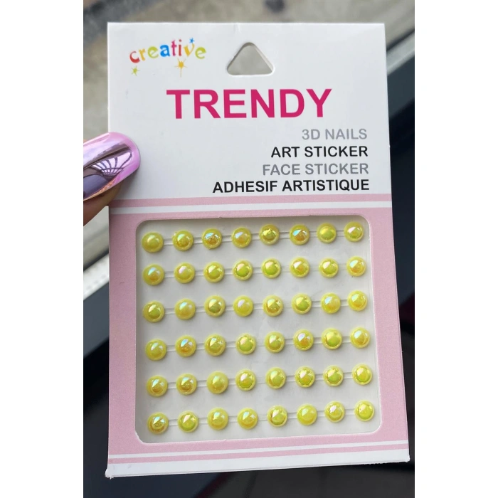 Sarı Renk Saç Vücut Ve Yüz Taşı Sticker