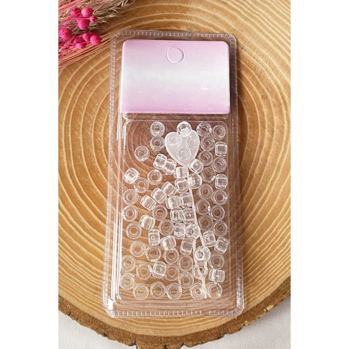 Şeffaf Renk Saç Boncuğu