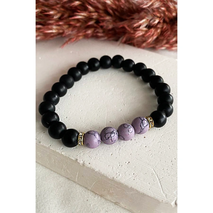 Siyah Boncuklu Erkek Bileklik