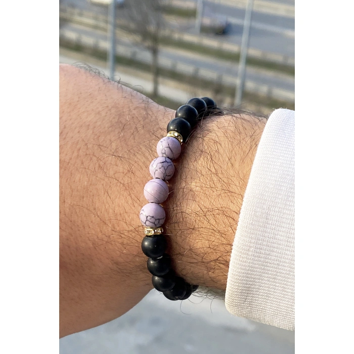 Siyah Boncuklu Erkek Bileklik